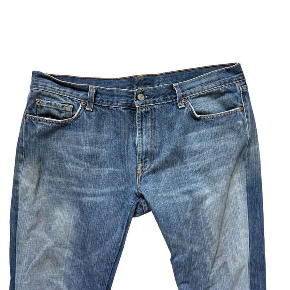 Mens 7 For All Mankind Tokyo Straight Fit Medium Wash Denim Jeans - Sz 38 - Picture 2 of 3